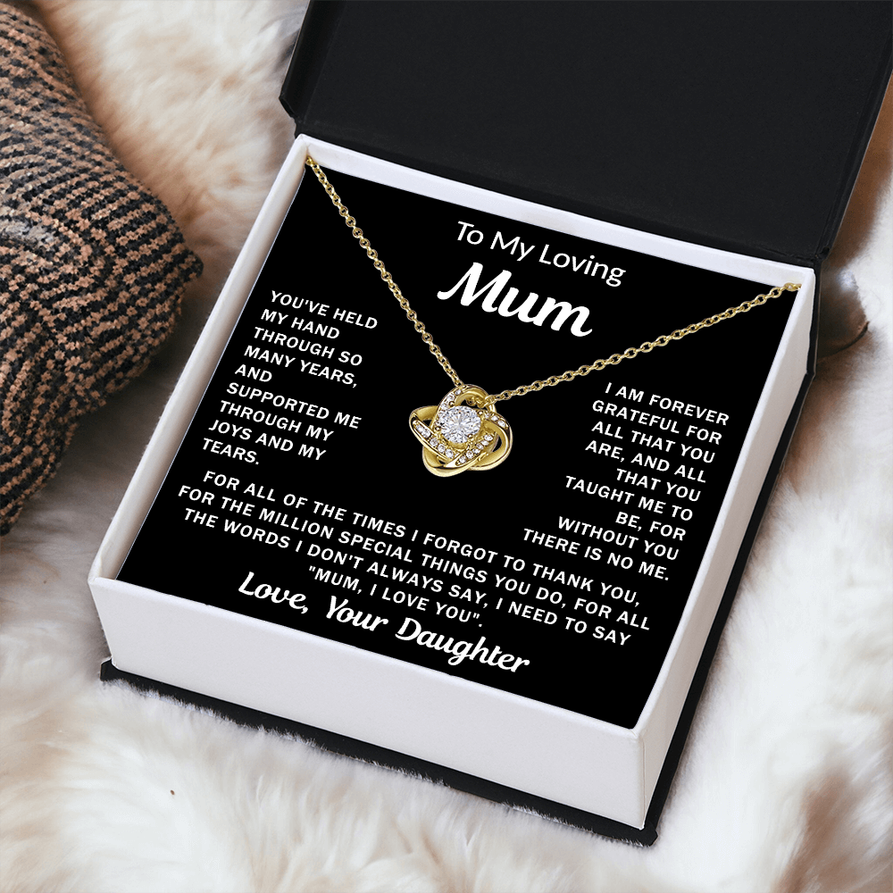 To My Loving Mum, your Daughter - Knot Necklace