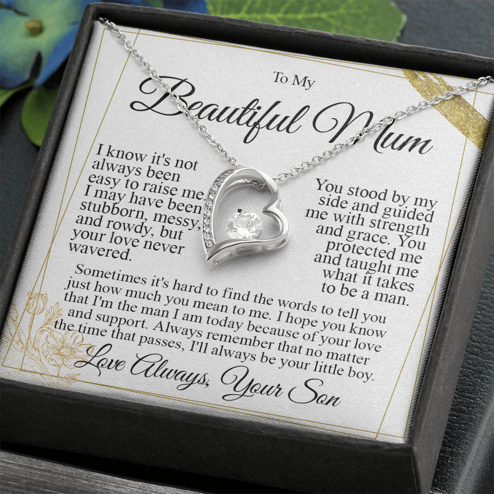 To My Mum - I Love You Heart Necklace