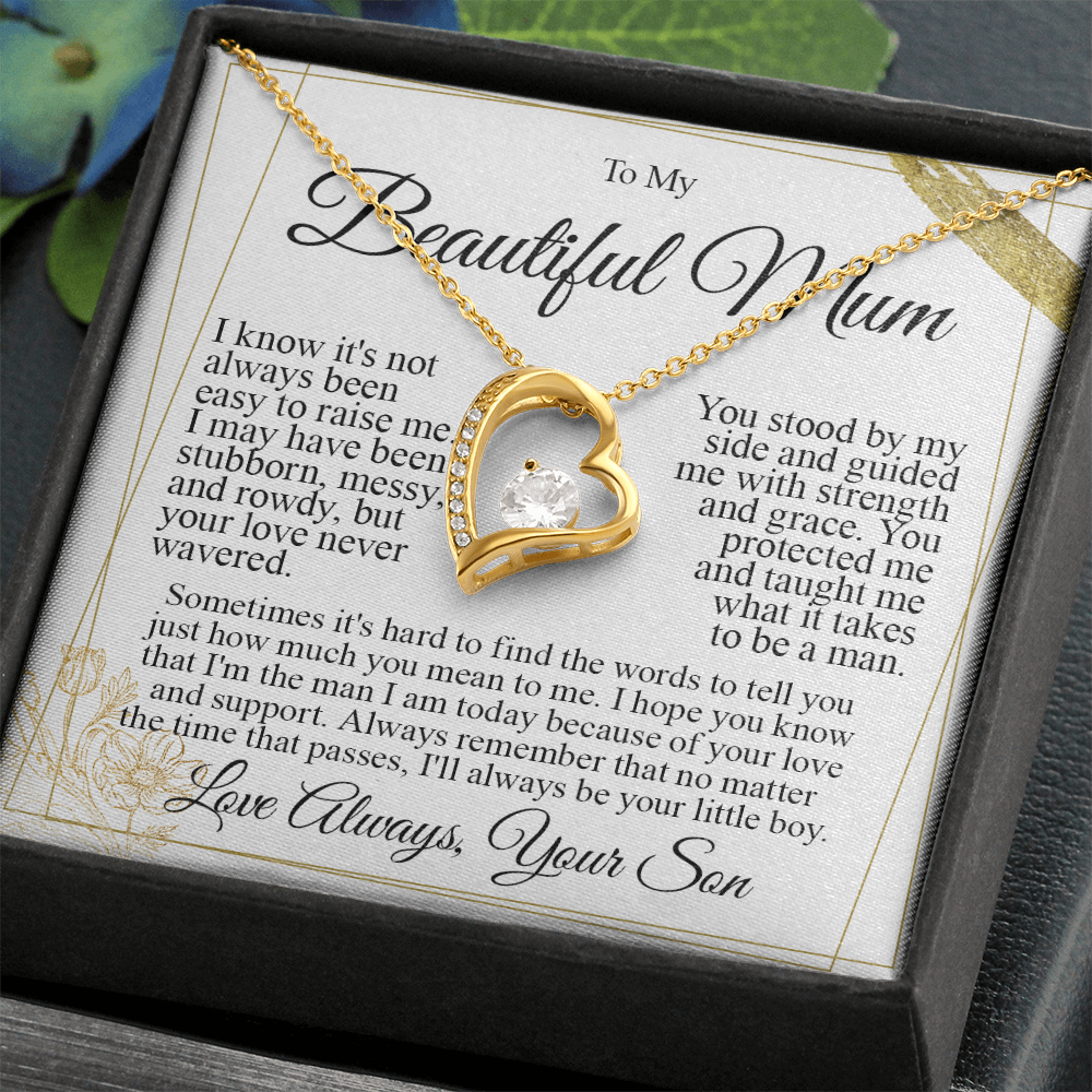 To My Mum - I Love You Heart Necklace
