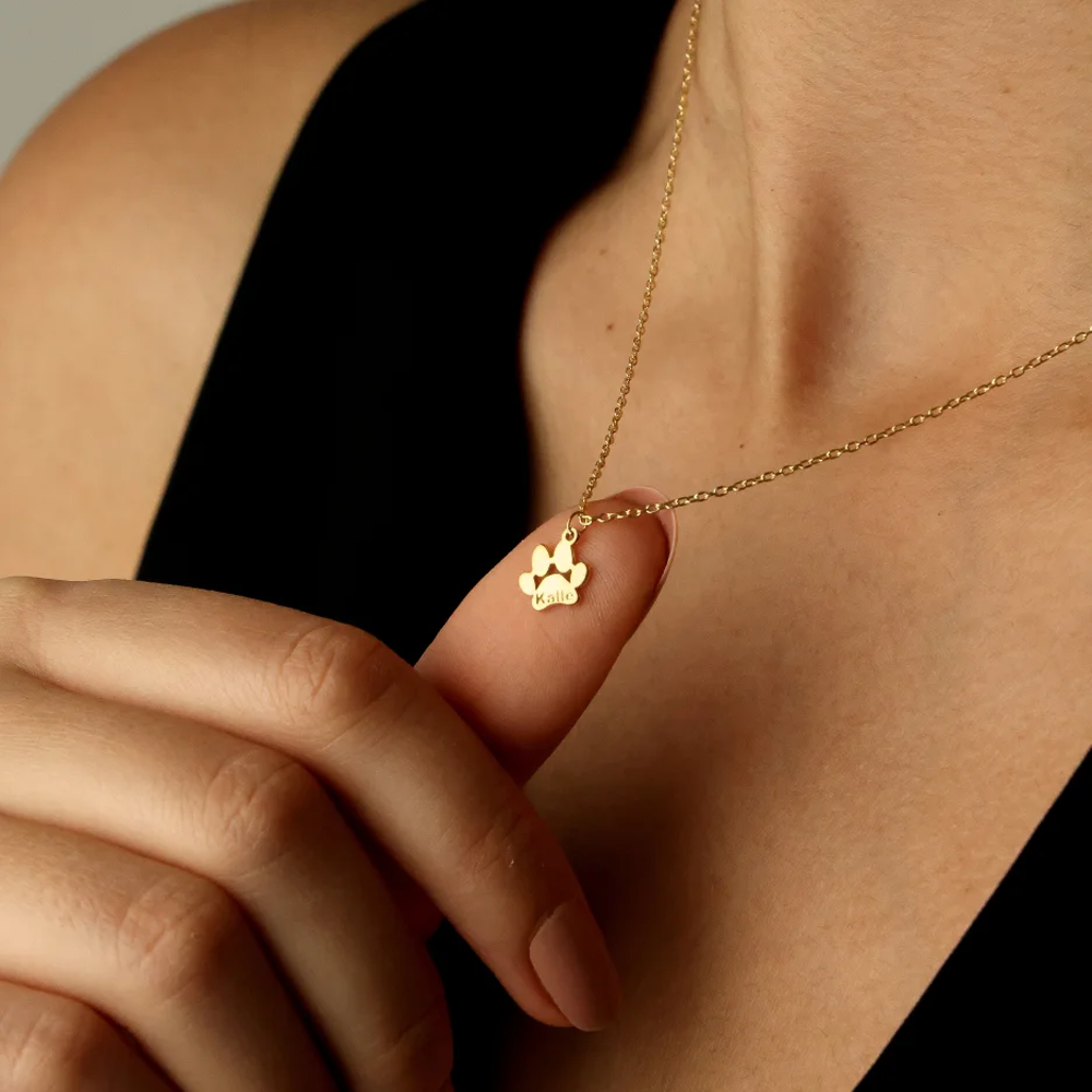 Paw Print Name Bracelet
