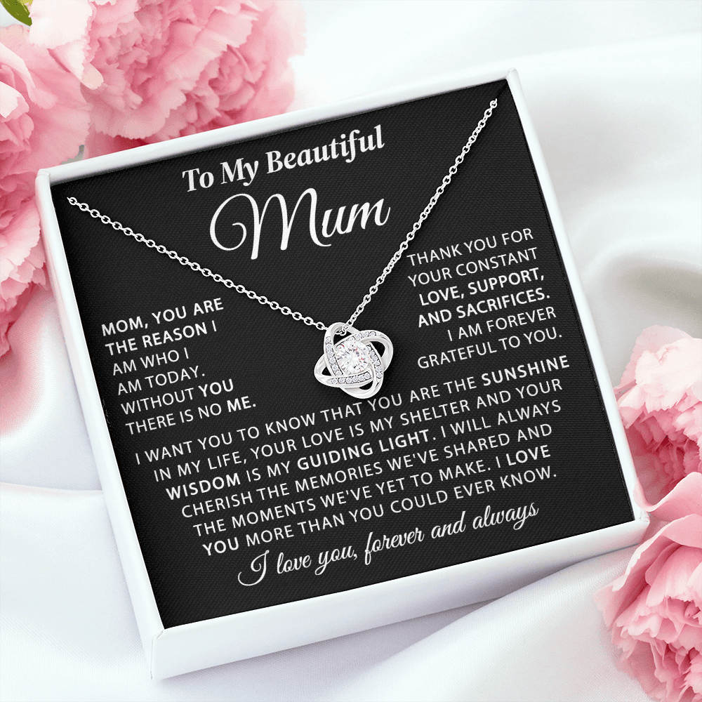 To My Mum - The Sunshine in My Life - Knot Necklace