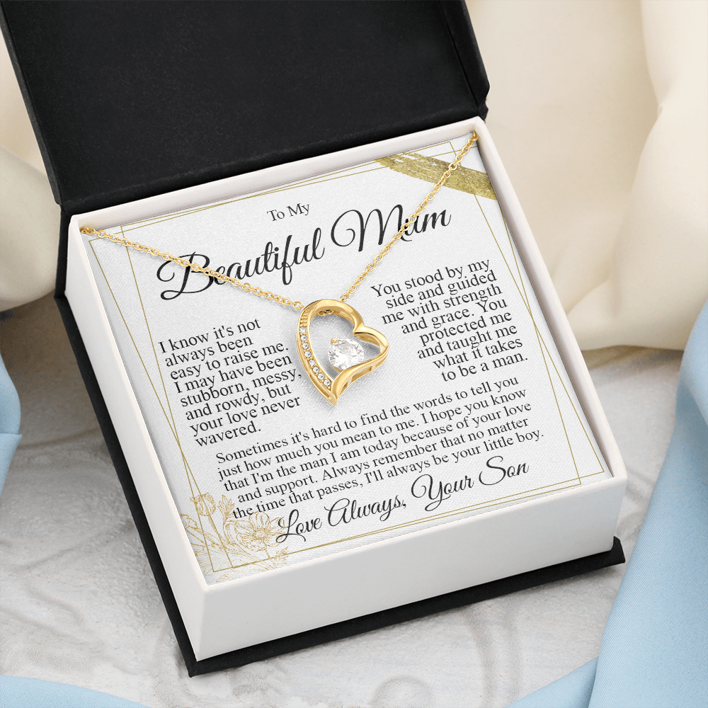 To My Mum - I Love You Heart Necklace