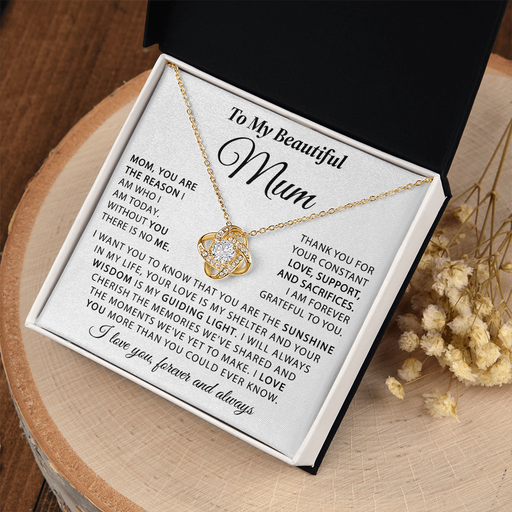 To My Beautiful Mum - The Sunshine in My Life - Knot Necklace