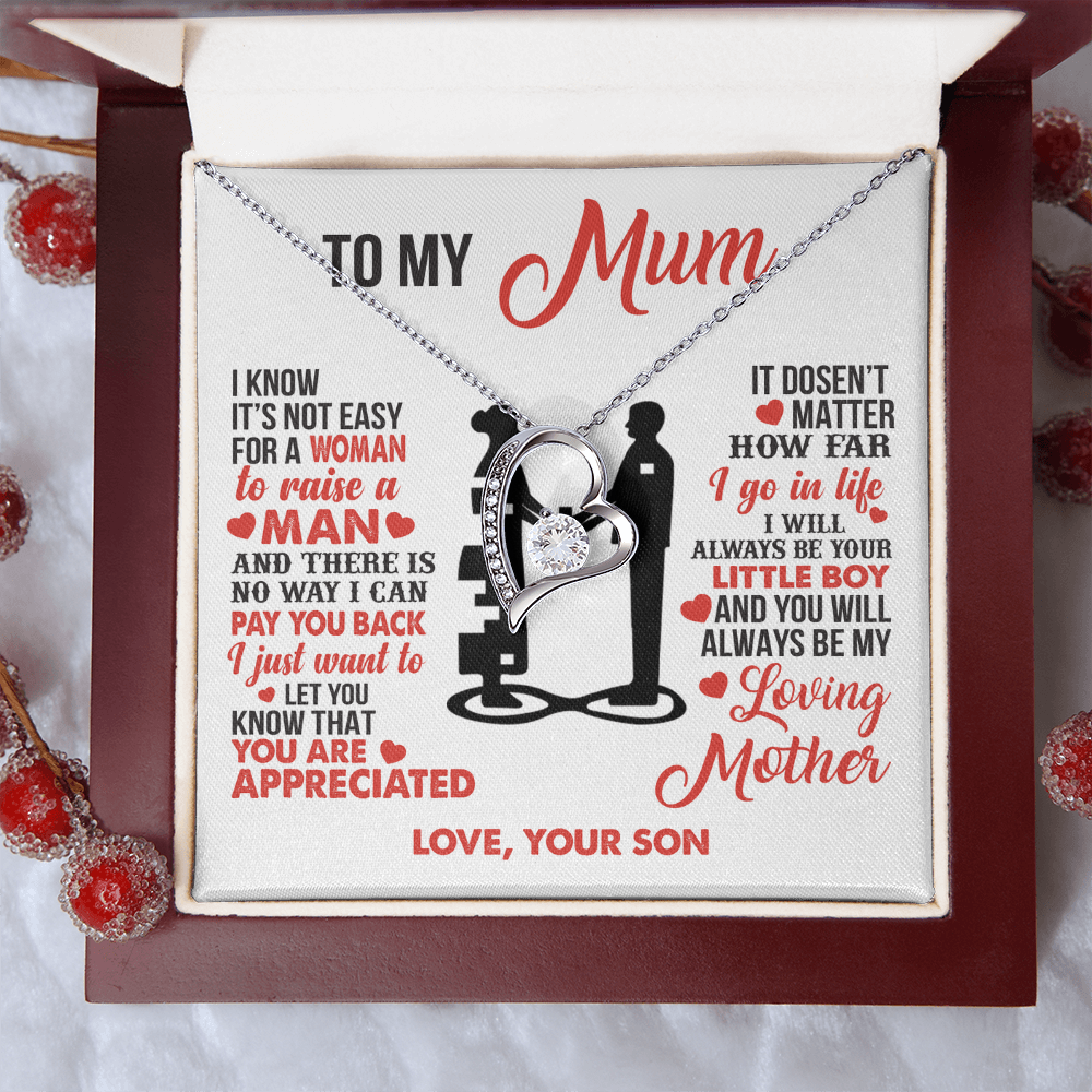 To My Mum - I’m Your Little Boy - Heart Necklace