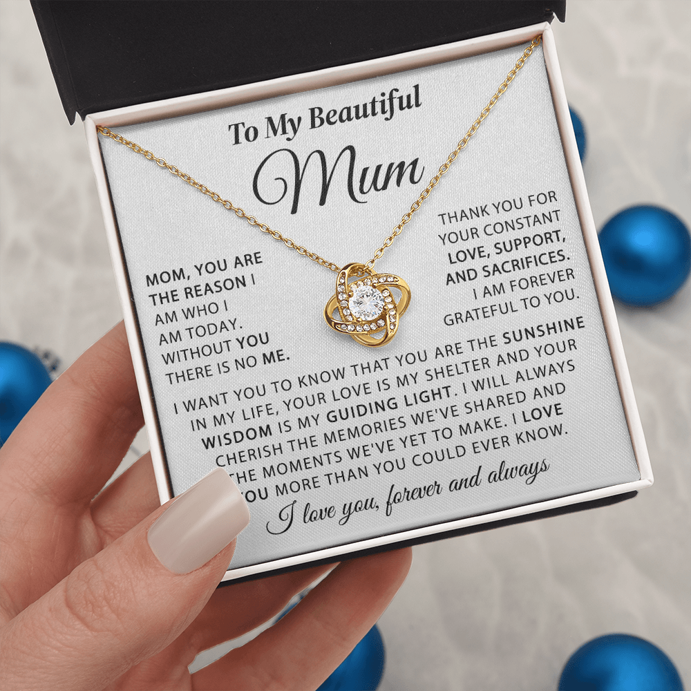 To My Beautiful Mum - The Sunshine in My Life - Knot Necklace