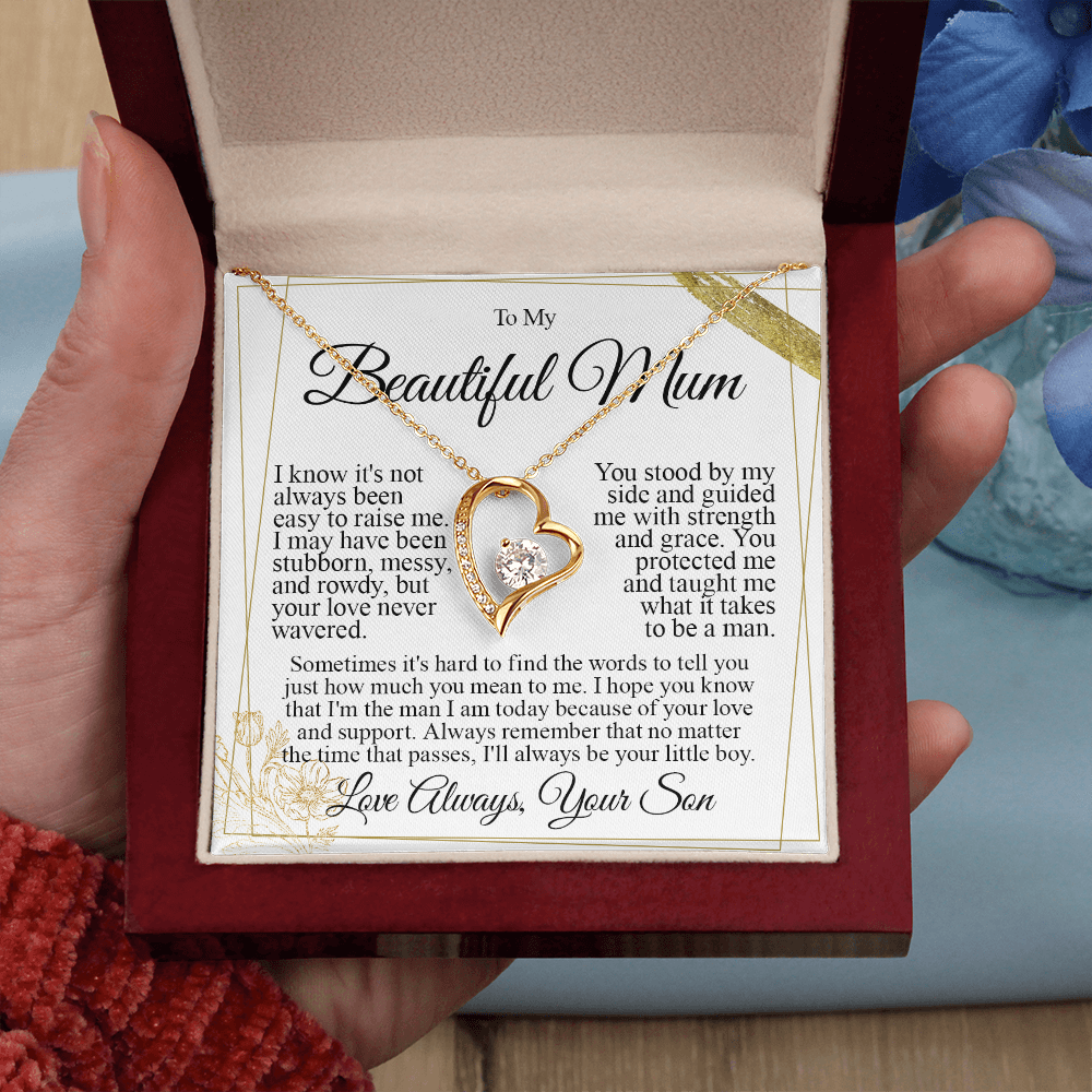 To My Mum - I Love You Heart Necklace