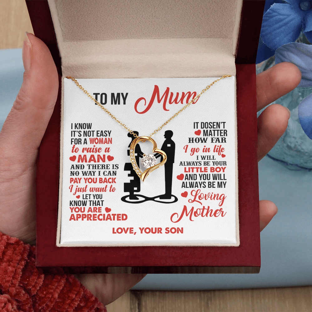 To My Mum - I’m Your Little Boy - Heart Necklace