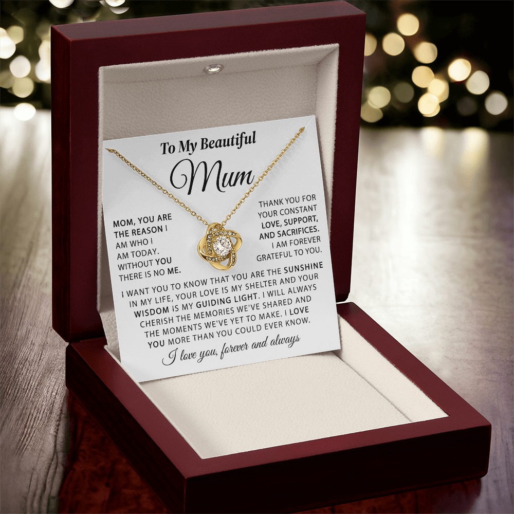 To My Beautiful Mum - The Sunshine in My Life - Knot Necklace
