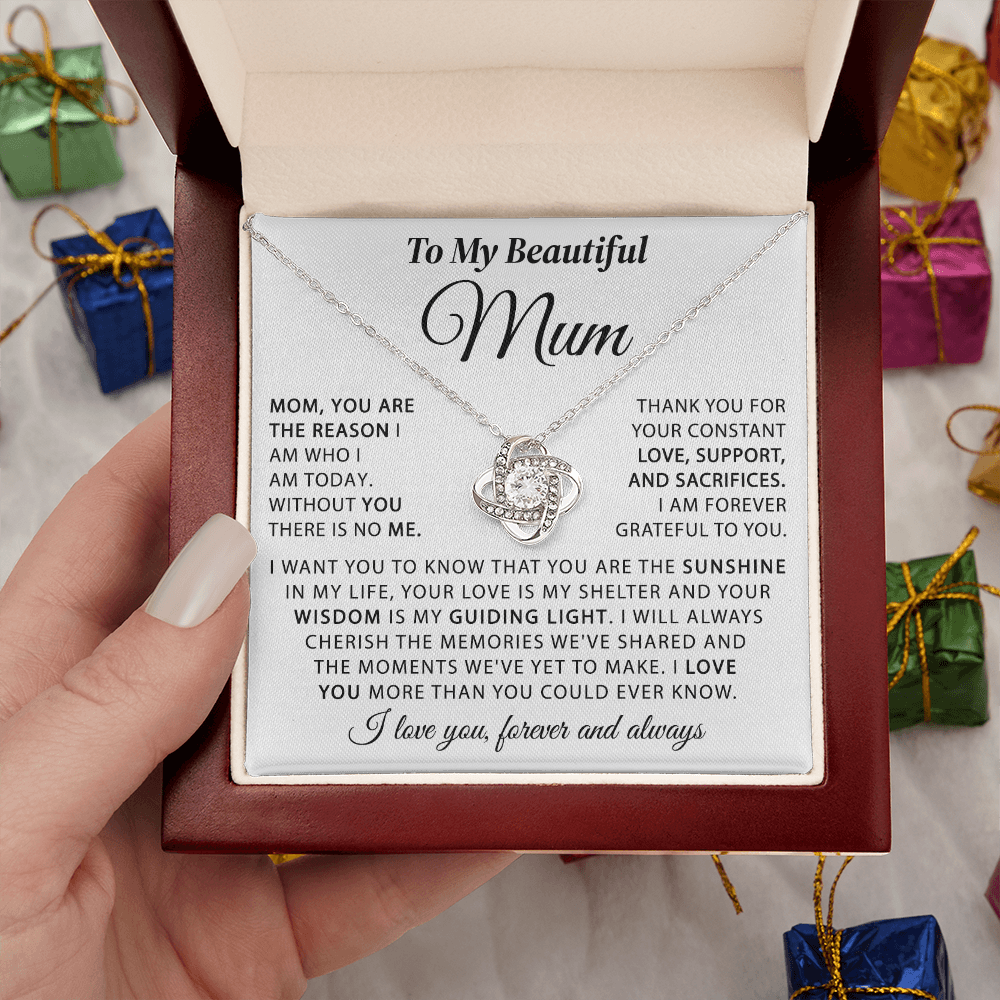To My Beautiful Mum - The Sunshine in My Life - Knot Necklace