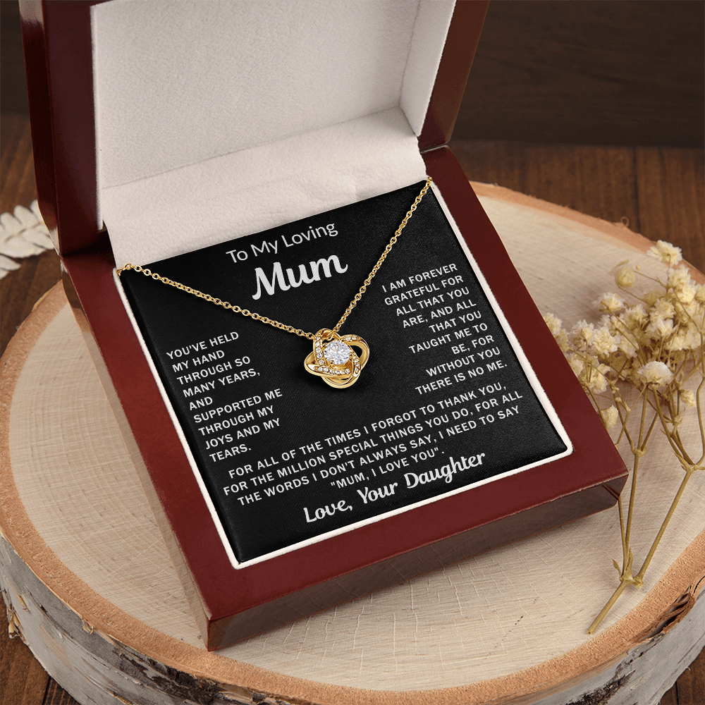 To My Loving Mum, your Daughter - Knot Necklace