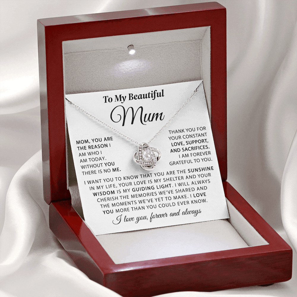 To My Beautiful Mum - The Sunshine in My Life - Knot Necklace