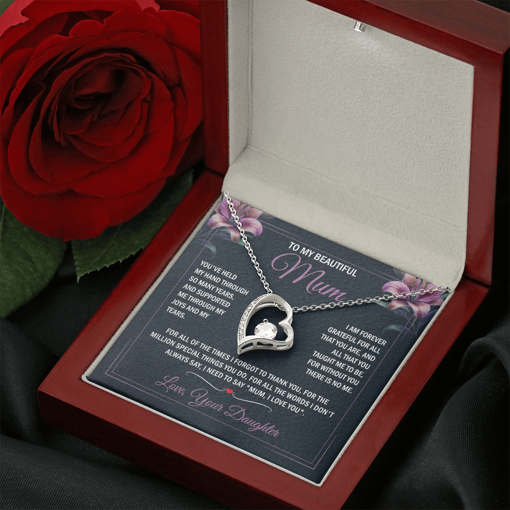 To My Beautiful Mum - Joy & Tears - Heart Necklace