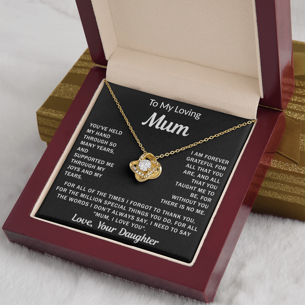 To My Loving Mum, your Daughter - Knot Necklace