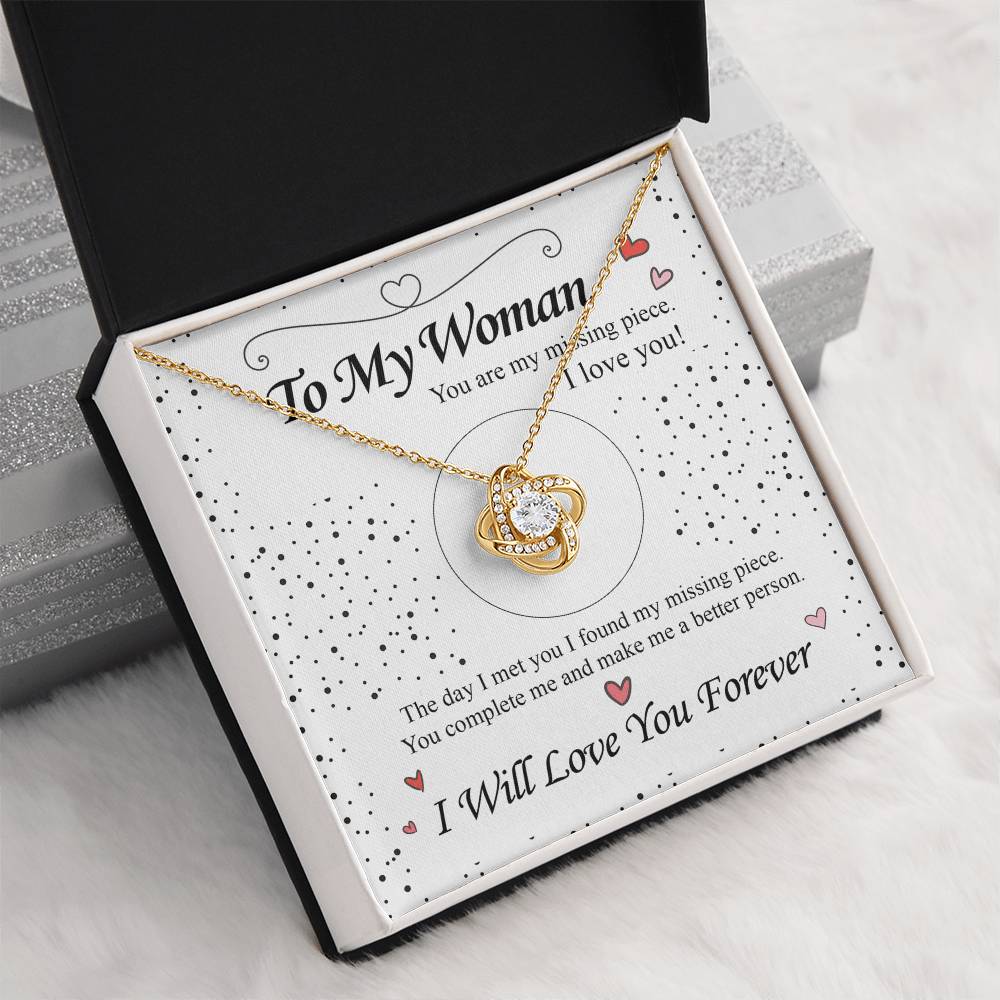 To my Woman - Love Knot Necklace - Gold